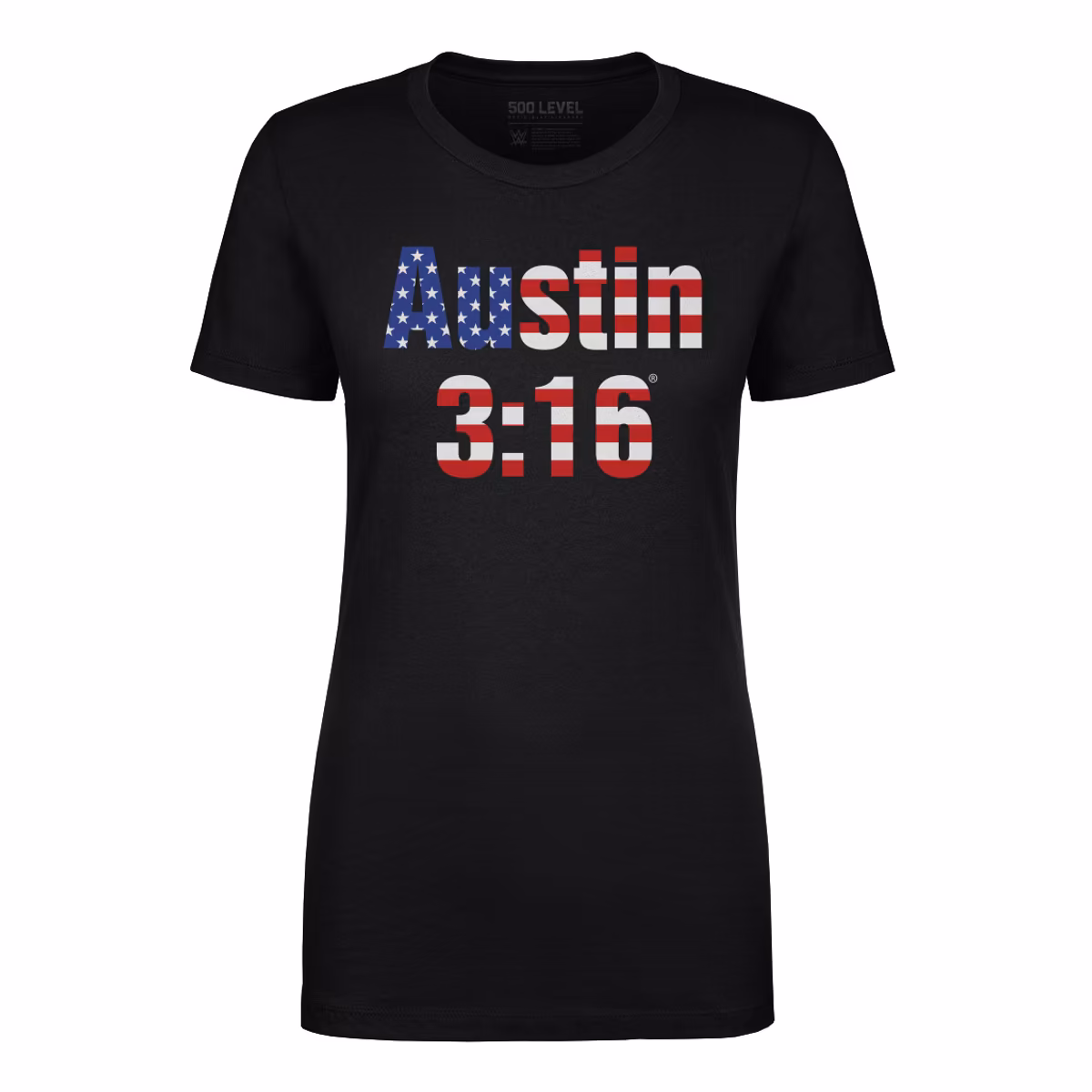 Women's 500 Level Black "Stone Cold" Steve Austin 3:16 American Flag T-Shirt 3 Women's 500 Level Black "Stone Cold" Steve Austin 3:16 American Flag T-Shirt