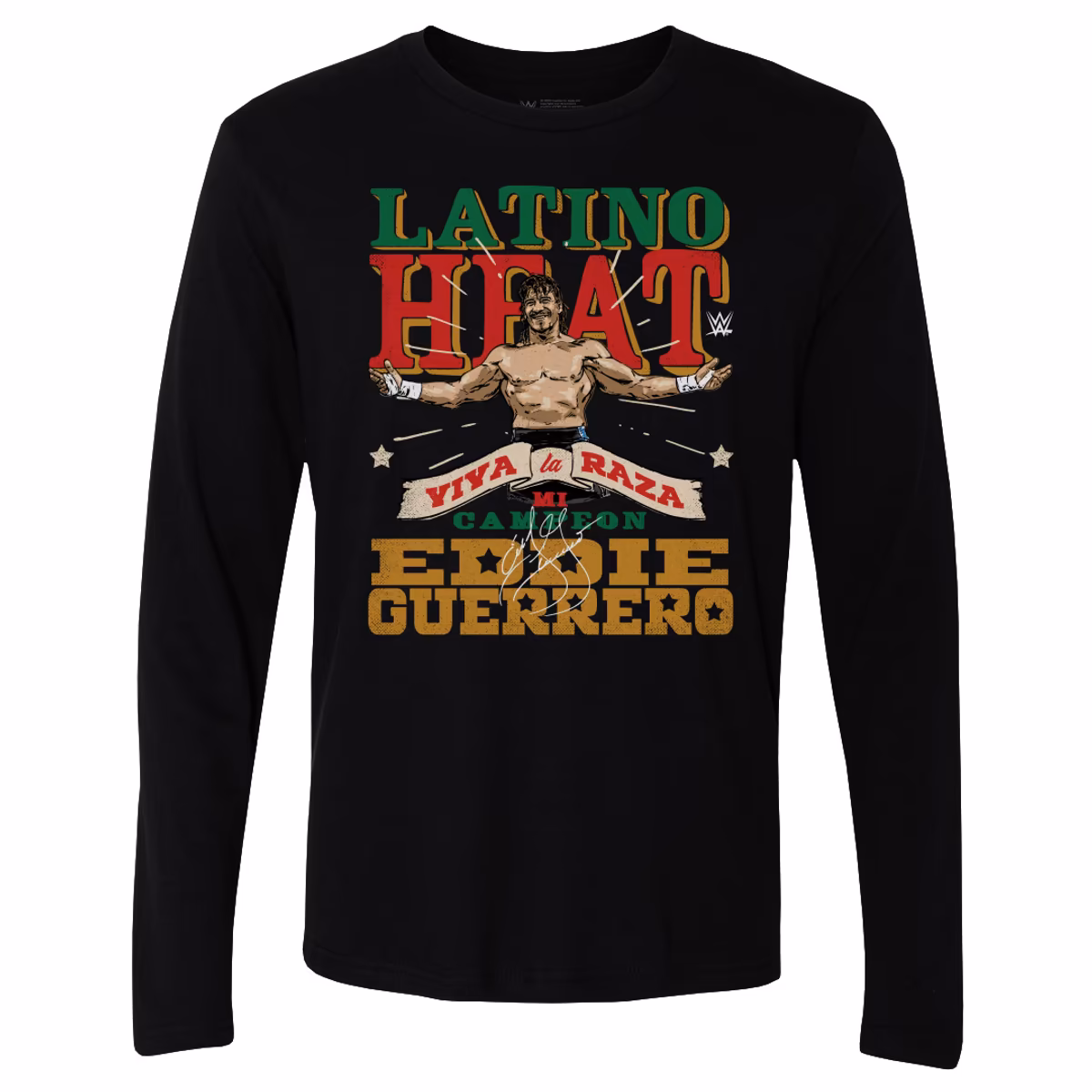 Men's 500 Level Black Eddie Guerrero Mi Campeon Long Sleeve T-Shirt 1 Men's 500 Level Black Eddie Guerrero Mi Campeon Long Sleeve T-Shirt