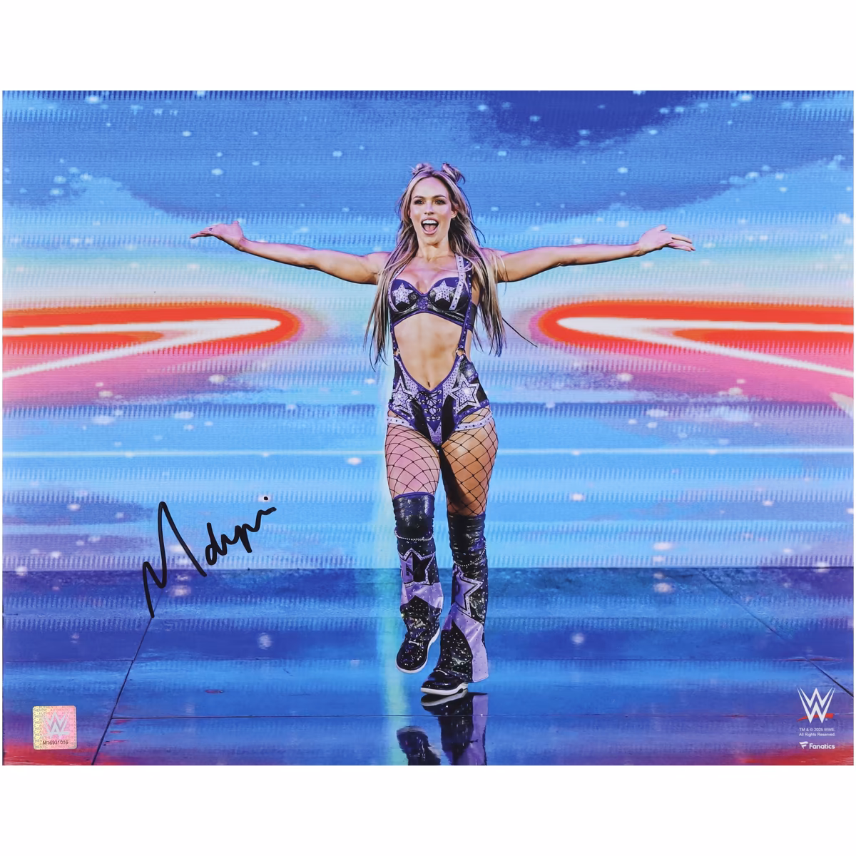 Maxxine Dupri WWE Autographed 16" x 20" Entrance Arms Out Photograph
