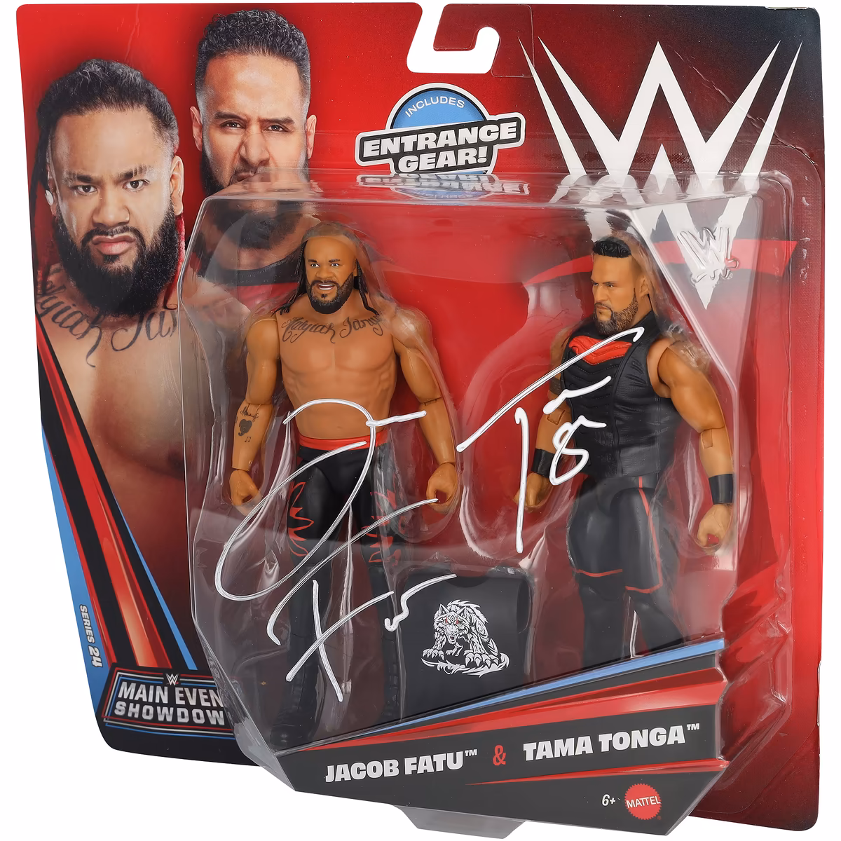 Tama Tonga & Jacob Fatu WWE Autographed Mattel Main Event Showdown Series 24 2-Pack Action Figure