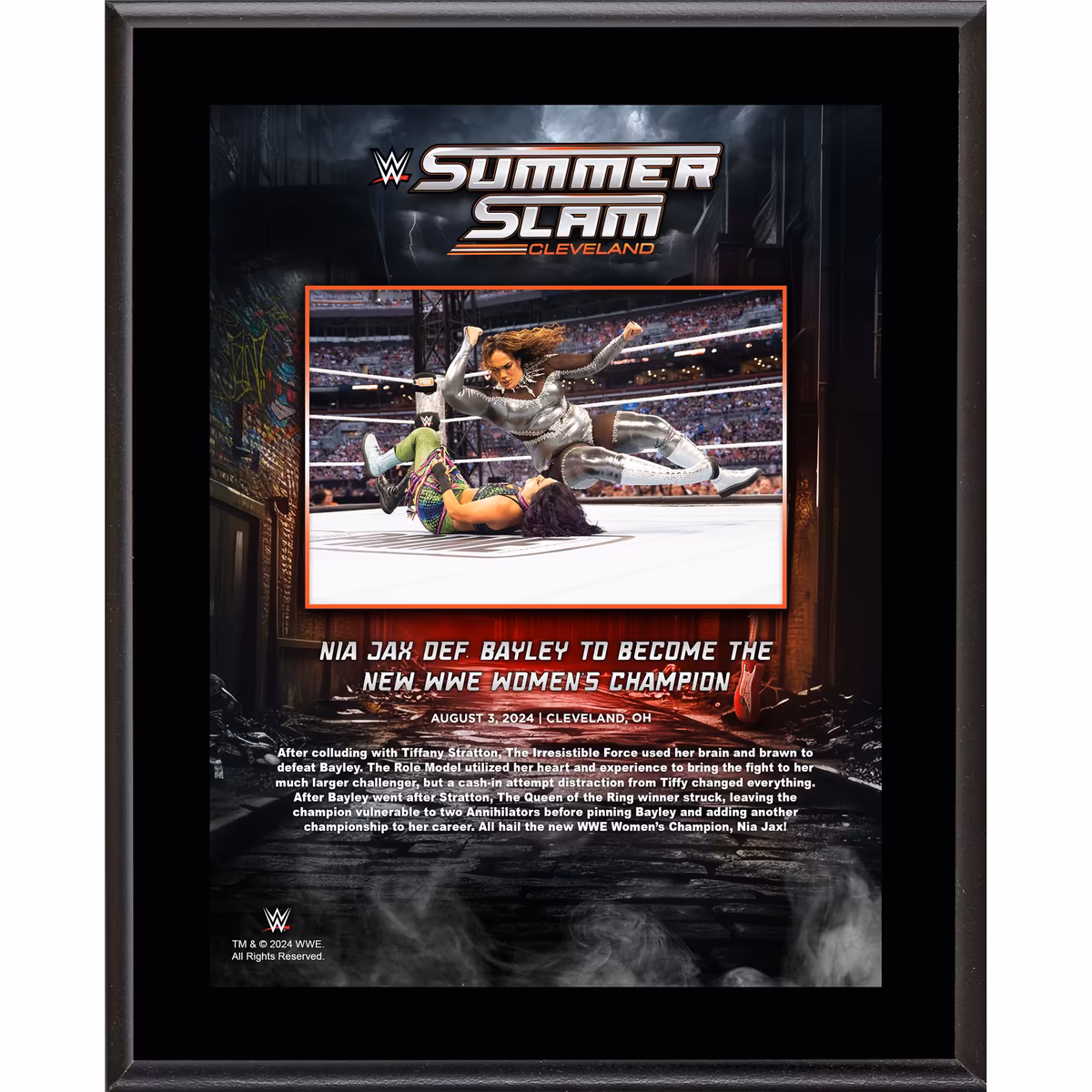 Nia Jax WWE 10.5" x 13" 2024 SummerSlam Sublimated Plaque