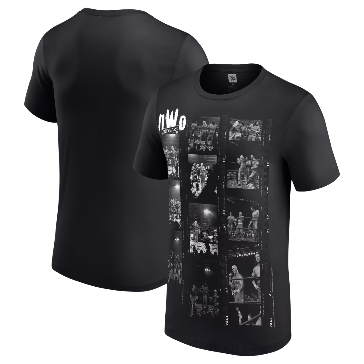 Men's Black nWo 30th Anniversary Film Reel T-Shirt 1 Men's Black nWo 30th Anniversary Film Reel T-Shirt