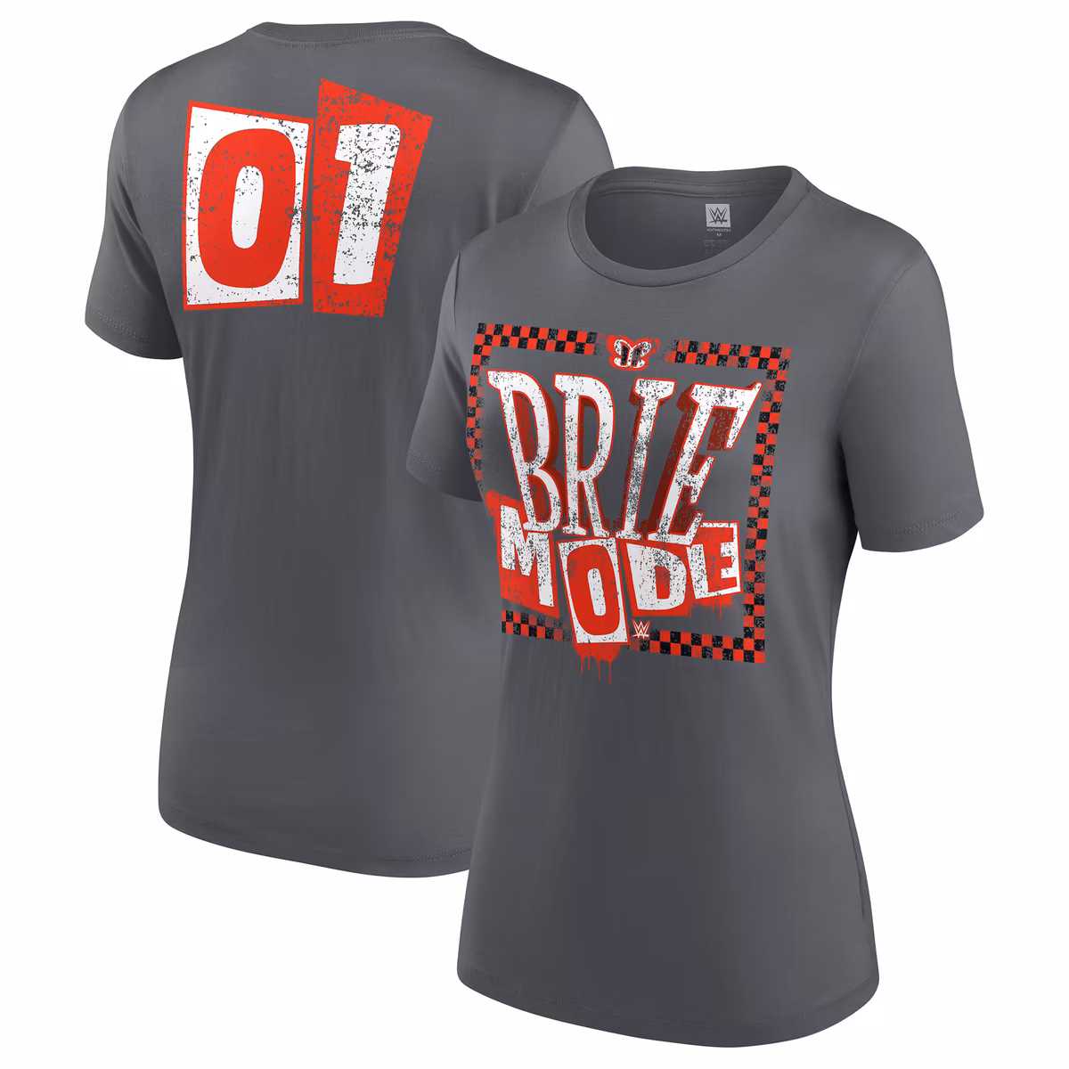 Women's Gray Brie Bella Checkered T-Shirt