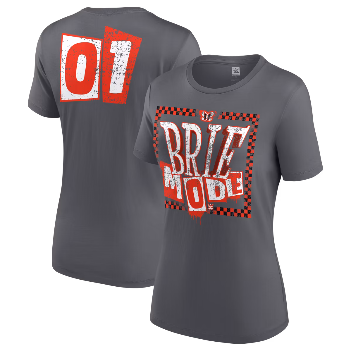 Women's Gray Brie Bella Checkered T-Shirt