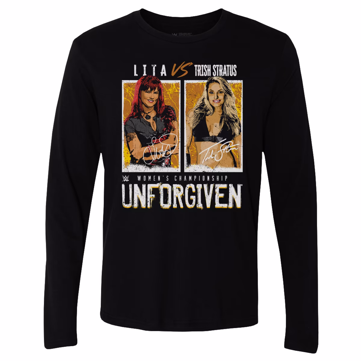 Men's 500 Level Trish Stratus Vs. Lita Match Long Sleeve T-Shirt 2 Men's 500 Level Trish Stratus Vs. Lita Match Long Sleeve T-Shirt