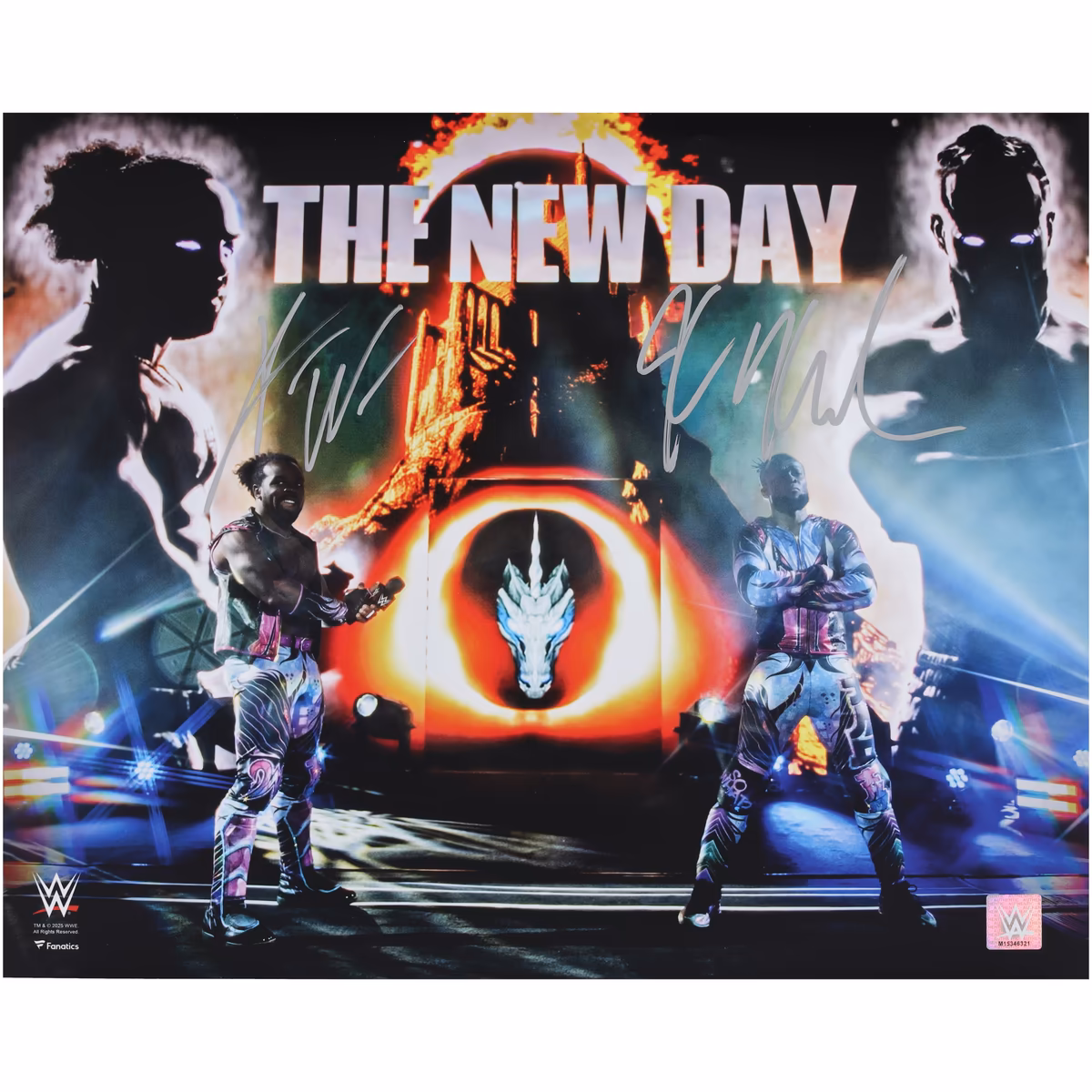 Kofi Kingston & Xavier Woods The New Day WWE Autographed 16" x 20" Entrance Titantron Photograph
