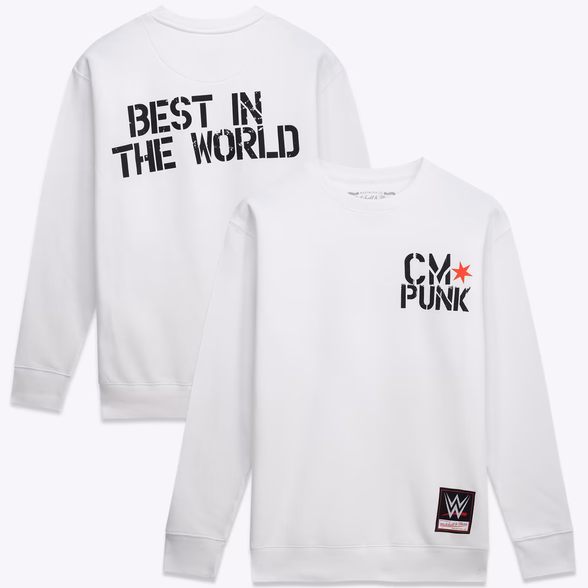 Men's Mitchell & Ness White CM Punk Sweatshirt 8 Men's Mitchell & Ness White CM Punk Sweatshirt