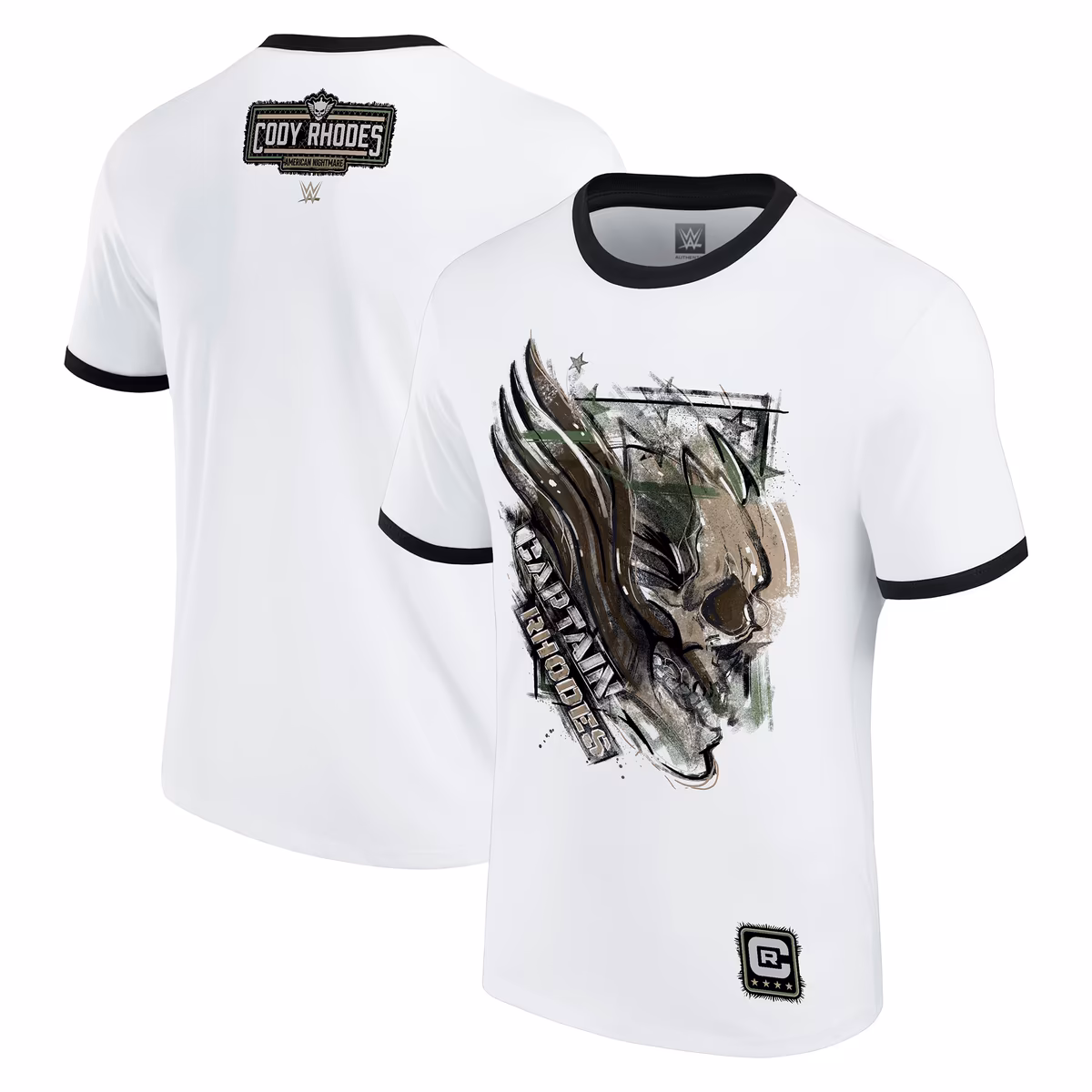 Men's White/Black Cody Rhodes Captain Rhodes Ringer T-Shirt 2 Men's White/Black Cody Rhodes Captain Rhodes Ringer T-Shirt
