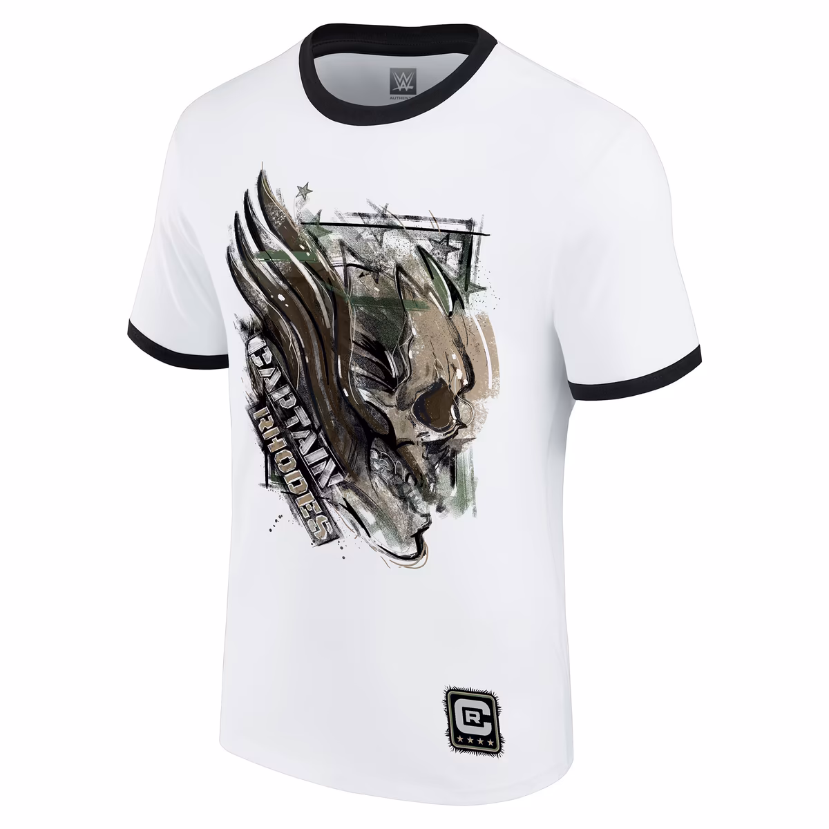 Men's White/Black Cody Rhodes Captain Rhodes Ringer T-Shirt 3 Men's White/Black Cody Rhodes Captain Rhodes Ringer T-Shirt