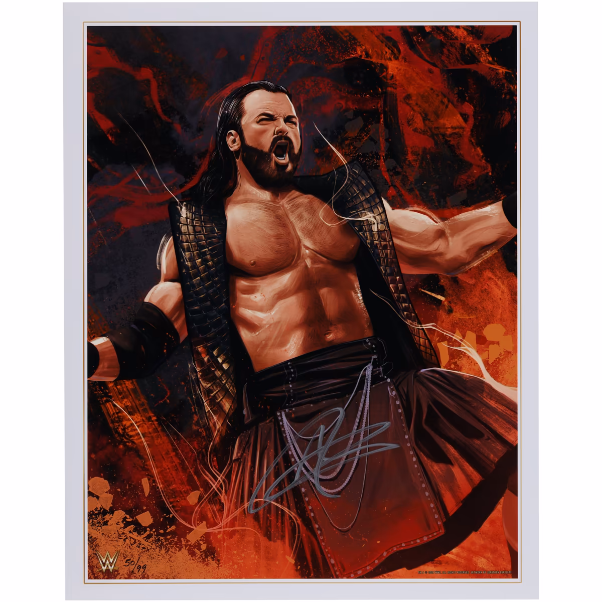 Drew McIntyre WWE Autographed 16" x 20" Jonathan Bartlett Art Print - Limited Edition of 99 3 Drew McIntyre WWE Autographed 16" x 20" Jonathan Bartlett Art Print - Limited Edition of 99
