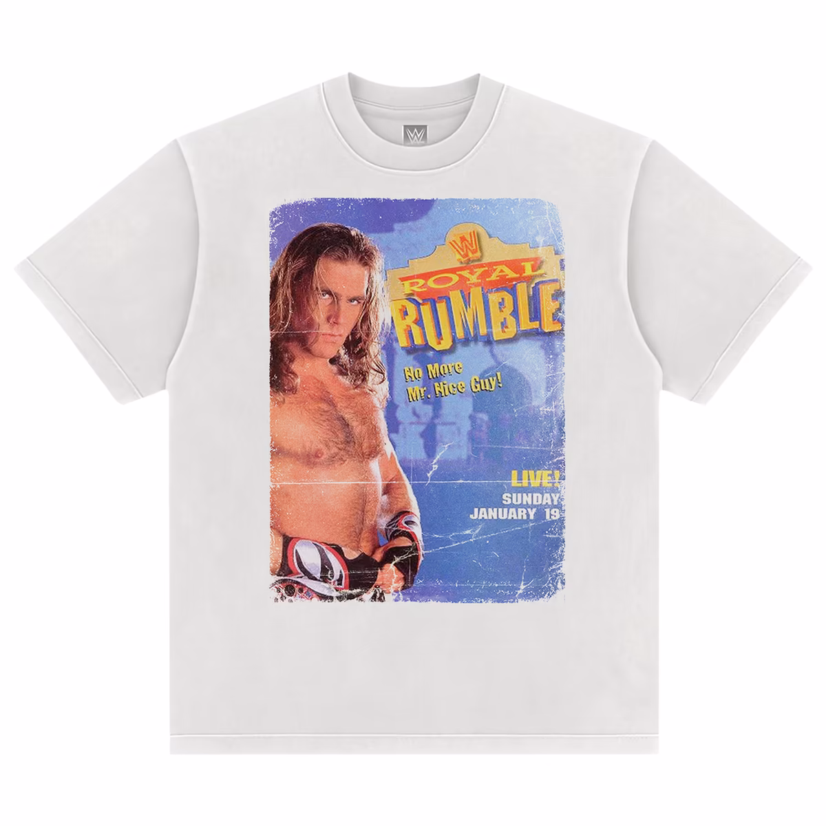Men's White Shawn Michaels Royal Rumble 1996 Boxy T-Shirt 2 Men's White Shawn Michaels Royal Rumble 1996 Boxy T-Shirt