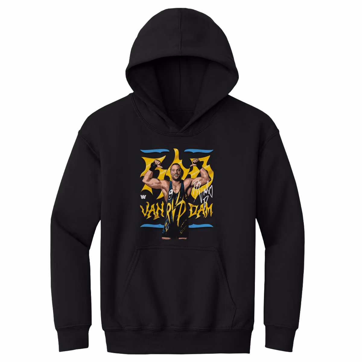 Youth 500 Level Black Rob Van Dam Pose Pullover Hoodie