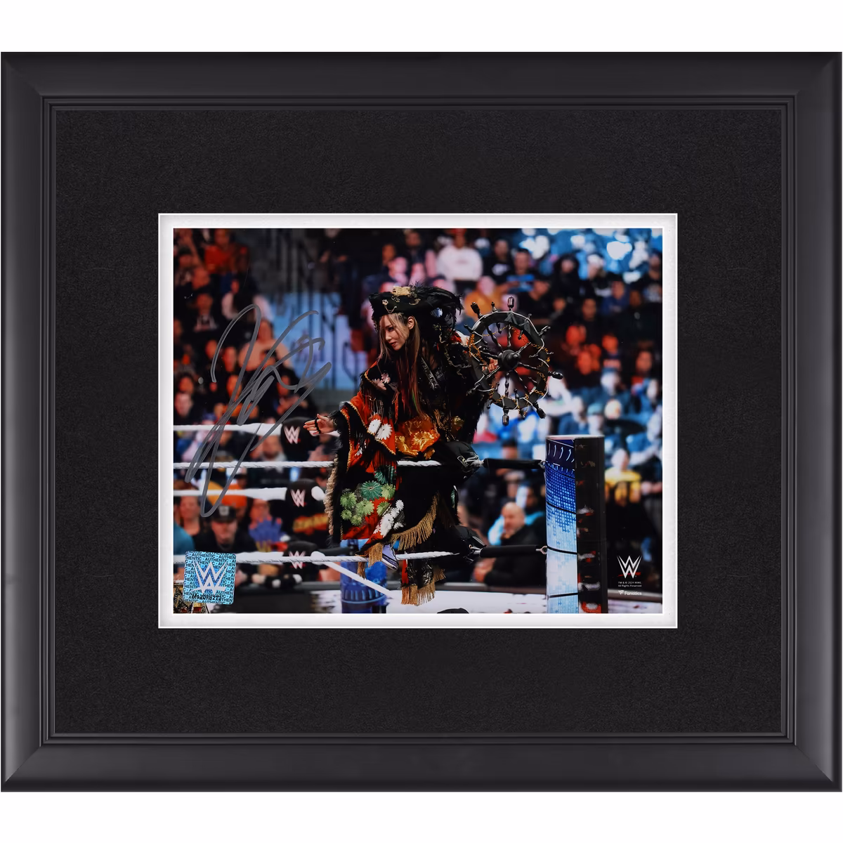 Kairi Sane WWE Autographed Framed 8" x 10" Entrance On Ropes Photograph