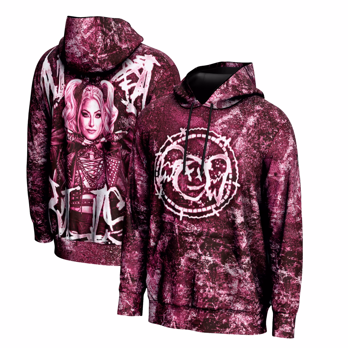 Men's ProSphere Pink Alexa Bliss Superstar Pullover Hoodie 2 Men's ProSphere Pink Alexa Bliss Superstar Pullover Hoodie