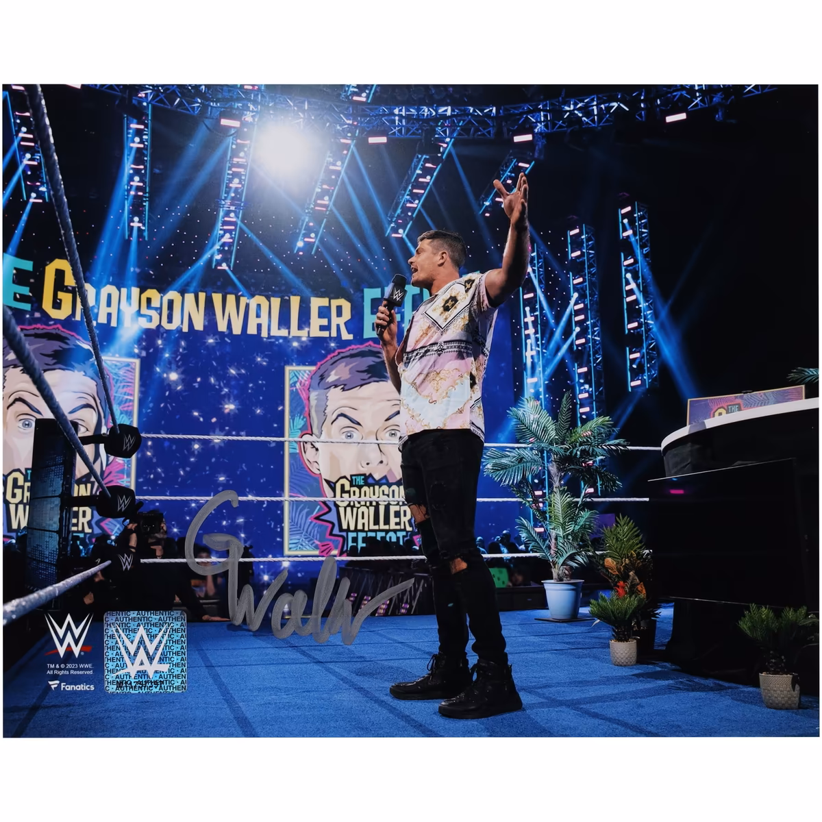 Grayson Waller WWE Autographed 8" x 10" Standing In Ring Photograph