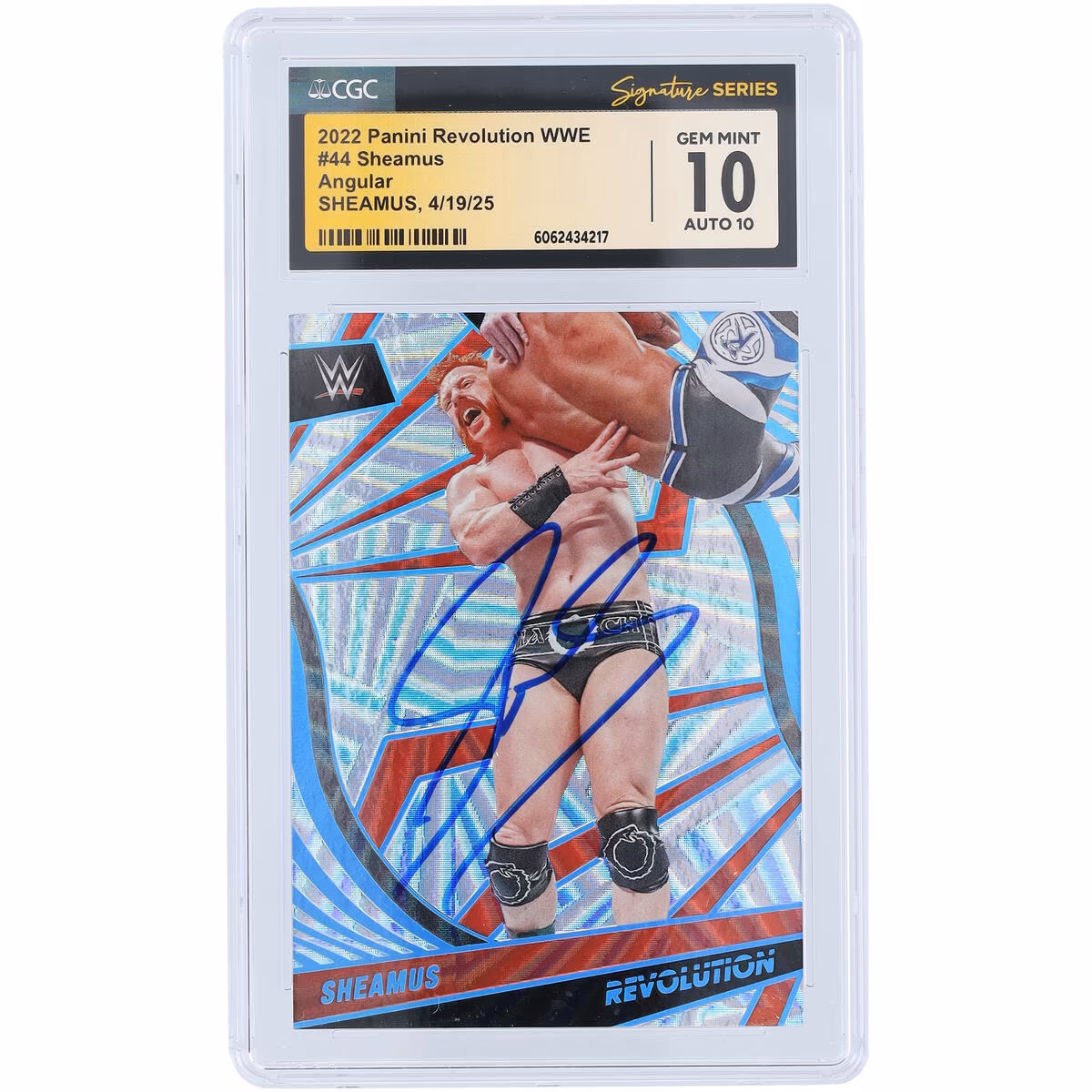 Sheamus WWE Autographed 2022 Panini Revolution Angular #44 #/199 CGC Fanatics Witnessed Authenticated 10/10 Card