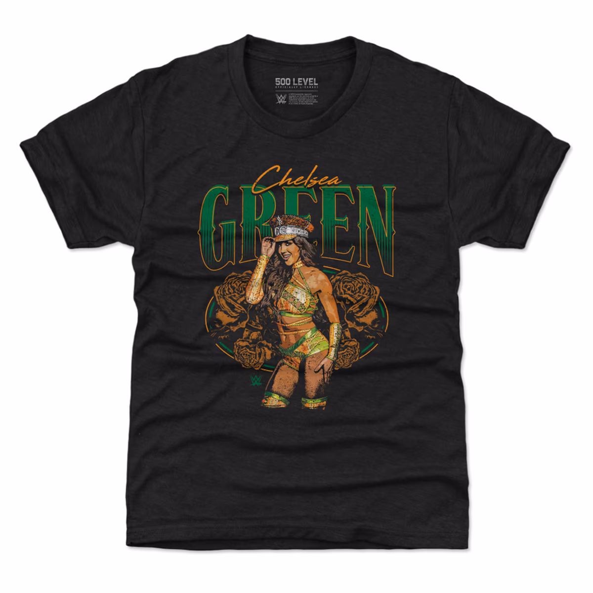 Youth 500 Level Heather Black Chelsea Green Flowers T-Shirt 3 Youth 500 Level Heather Black Chelsea Green Flowers T-Shirt