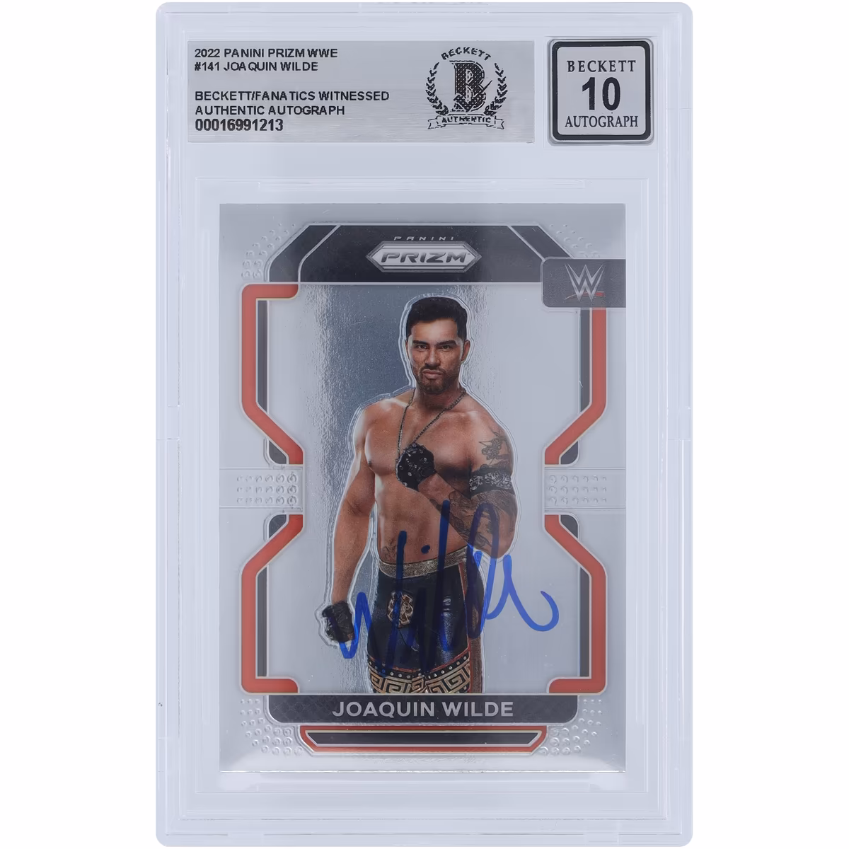 Joaquin Wilde WWE Autographed 2022 Panini Prizm #141 Beckett Fanatics Witnessed Authenticated 10 Card