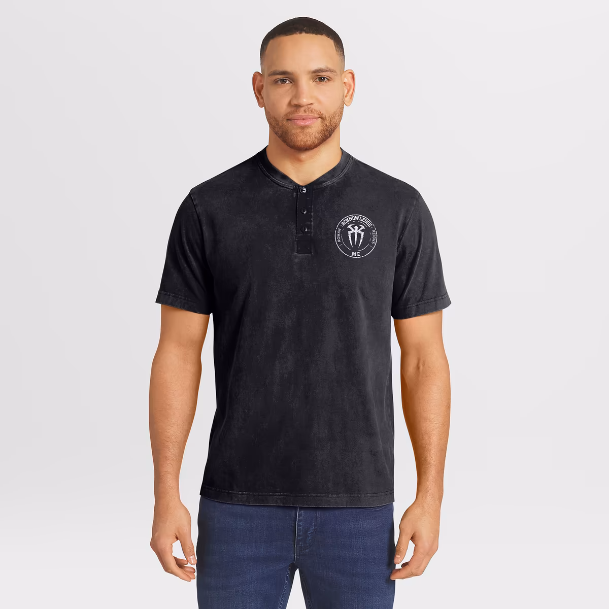 Men's Darius Rucker Collection by Fanatics Black Roman Reigns Washed Henley T-Shirt 1 Men's Darius Rucker Collection by Fanatics Black Roman Reigns Washed Henley T-Shirt