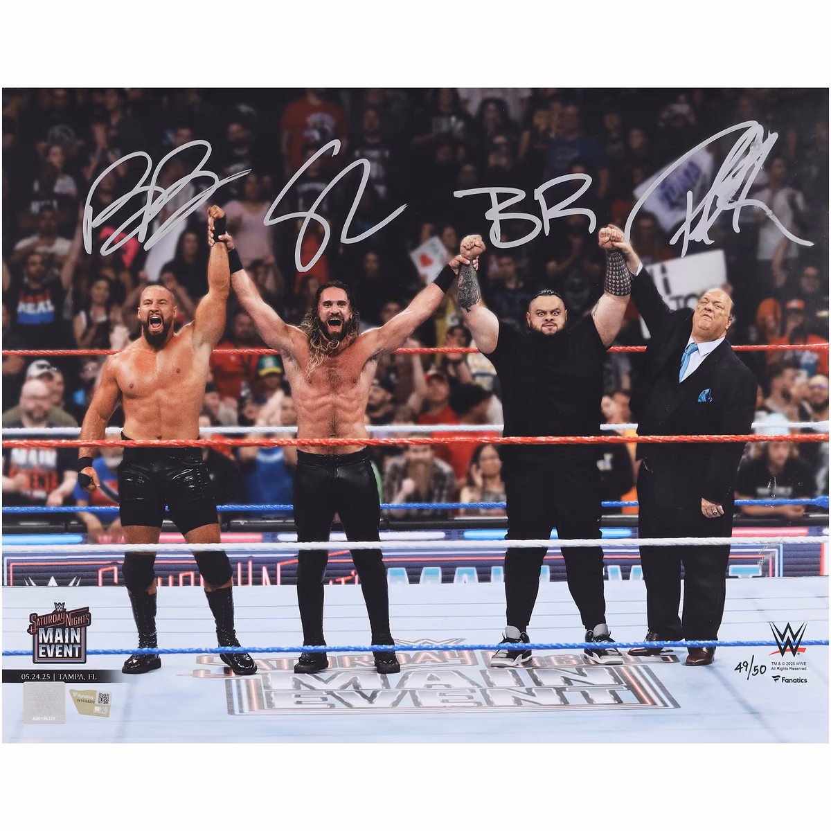 The Vision WWE Autographed 16" x 20" Photograph Signed by Seth Rollins, Paul Heyman, Bron Breakker & Bronson Reed - Limited Edition of 50 3 The Vision WWE Autographed 16" x 20" Photograph Signed by Seth Rollins, Paul Heyman, Bron Breakker & Bronson Reed - Limited Edition of 50