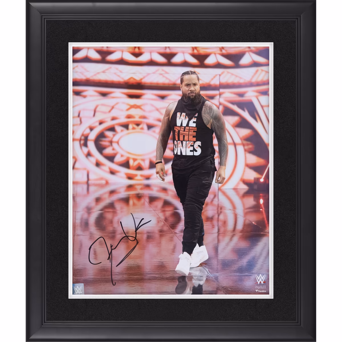 Jimmy Uso WWE Autographed Framed 16" x 20" Entrance Photograph