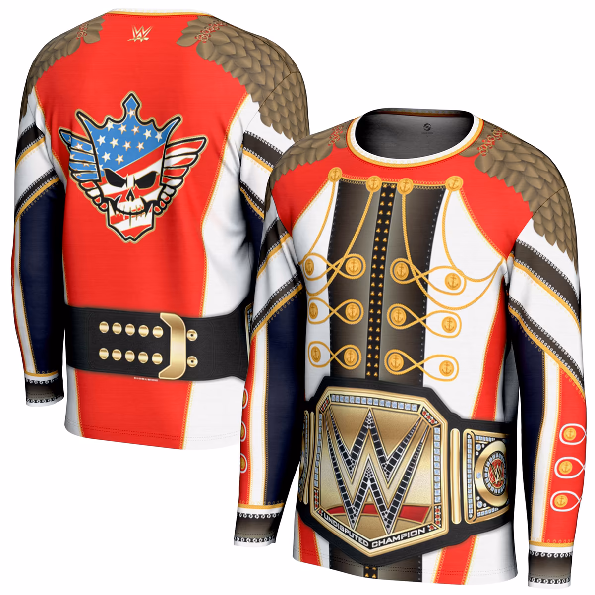 Youth ProSphere Cody Rhodes Entrance Coat Undisputed Championship Long Sleeve T-Shirt 2 Youth ProSphere Cody Rhodes Entrance Coat Undisputed Championship Long Sleeve T-Shirt