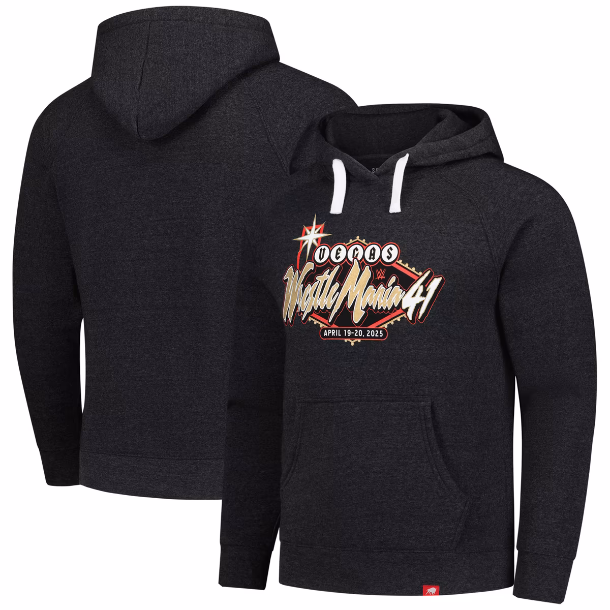 Men's Sportiqe Black WrestleMania Tri-Blend Fleece Pullover Hoodie 2 Men's Sportiqe Black WrestleMania Tri-Blend Fleece Pullover Hoodie