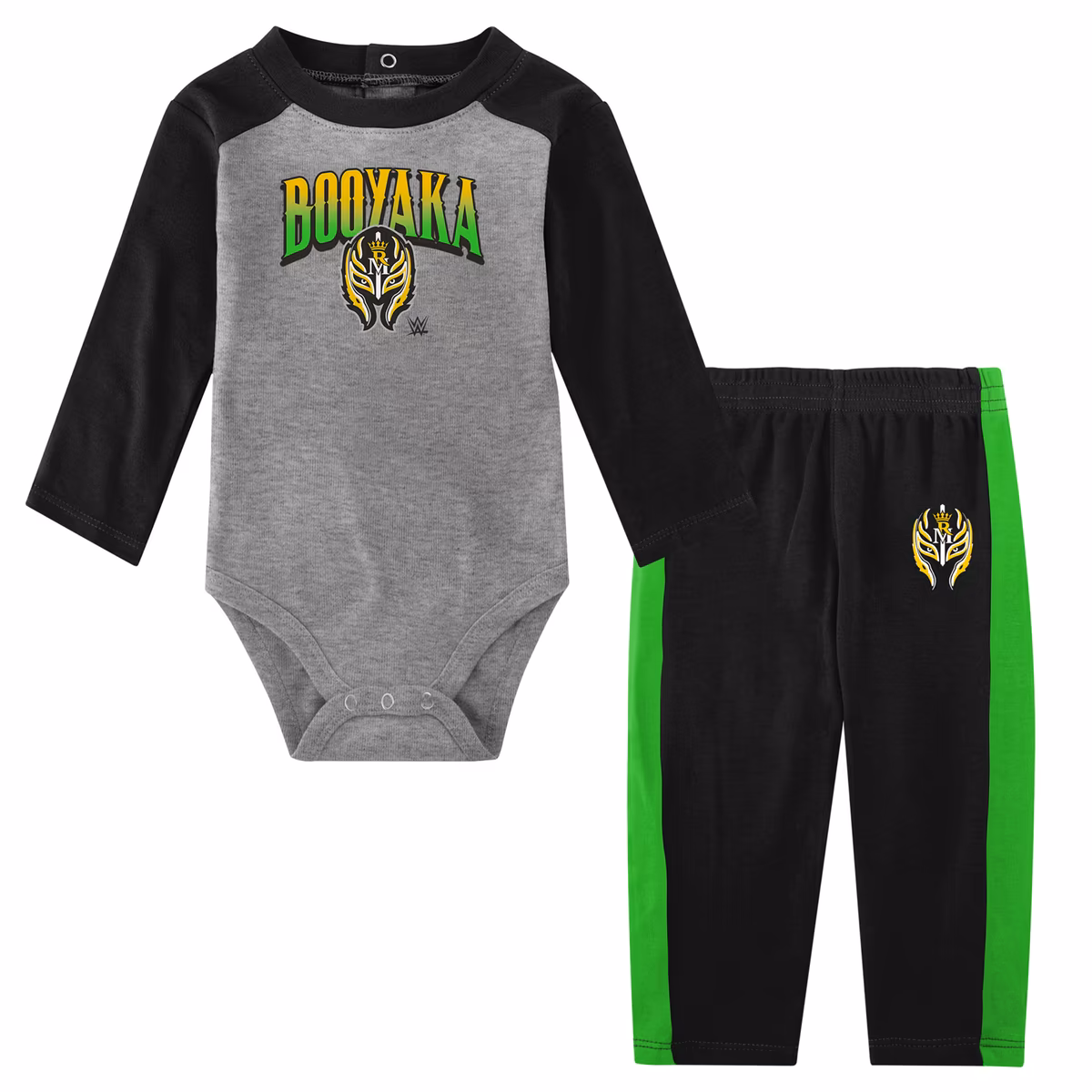 Infant Gray/Black Rey Mysterio The Next Superstar Long Sleeve Bodysuit & Sweatpants Set