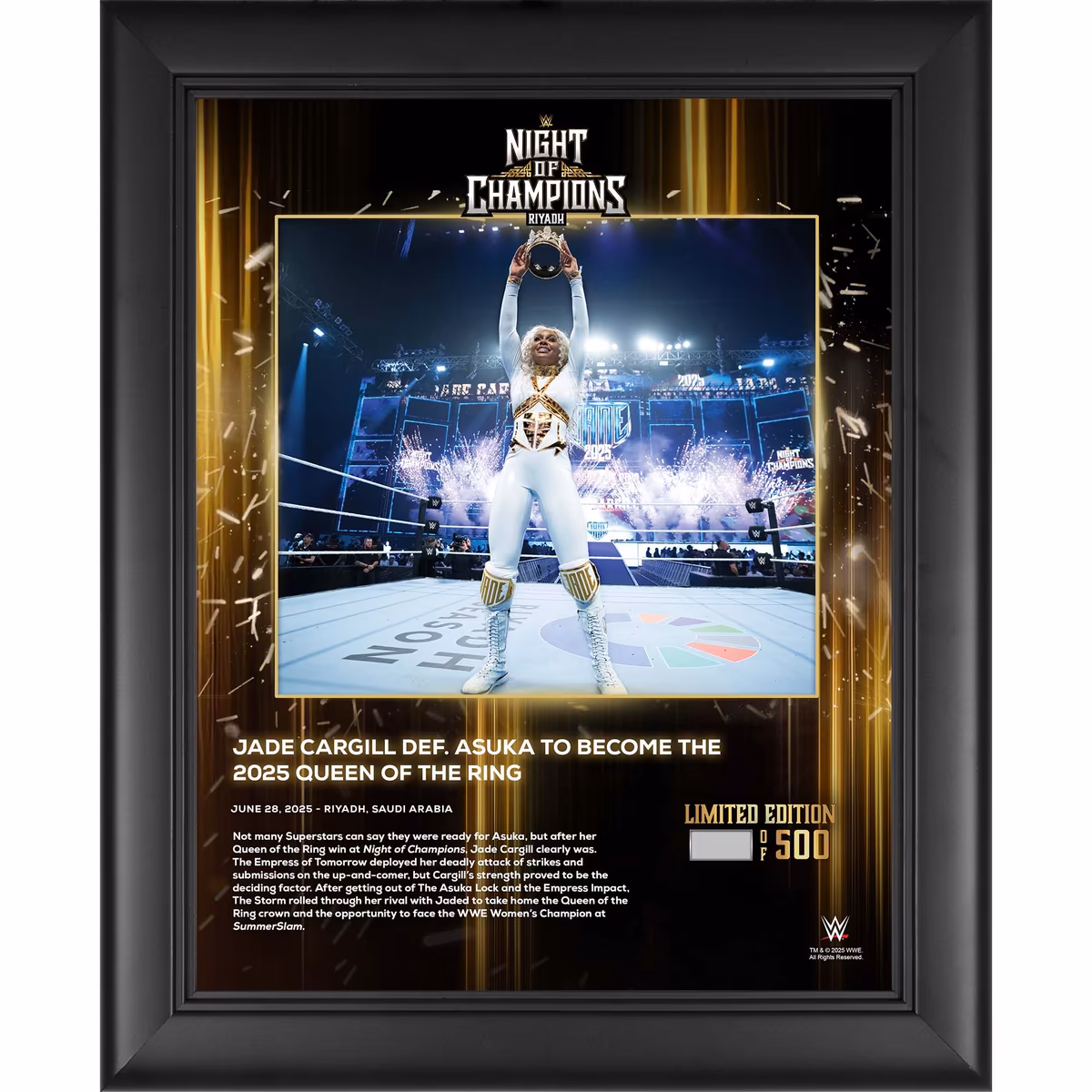 Jade Cargill WWE Framed 13" x 16" 2025 Night of Champions Collage - Limited Edition of 500