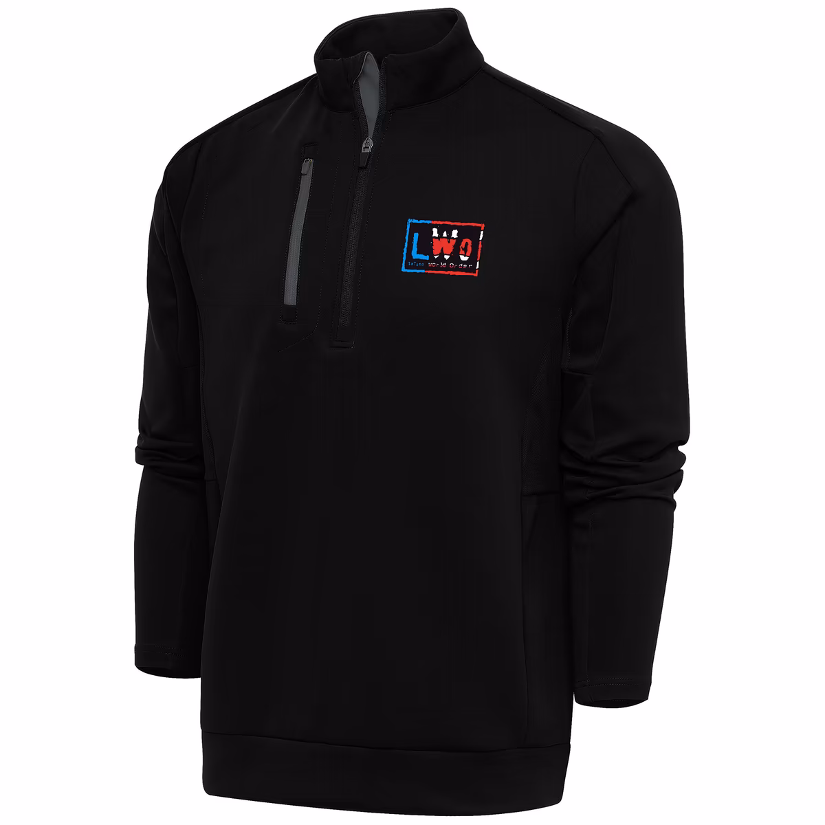 Men's Antigua  Black LWO Generation Quarter-Zip Pullover Top