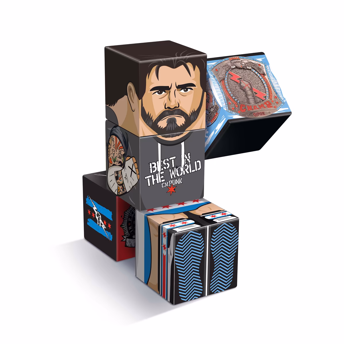 CM Punk Chi-Town Magnetic QuBee Fidget Figure 3 CM Punk Chi-Town Magnetic QuBee Fidget Figure