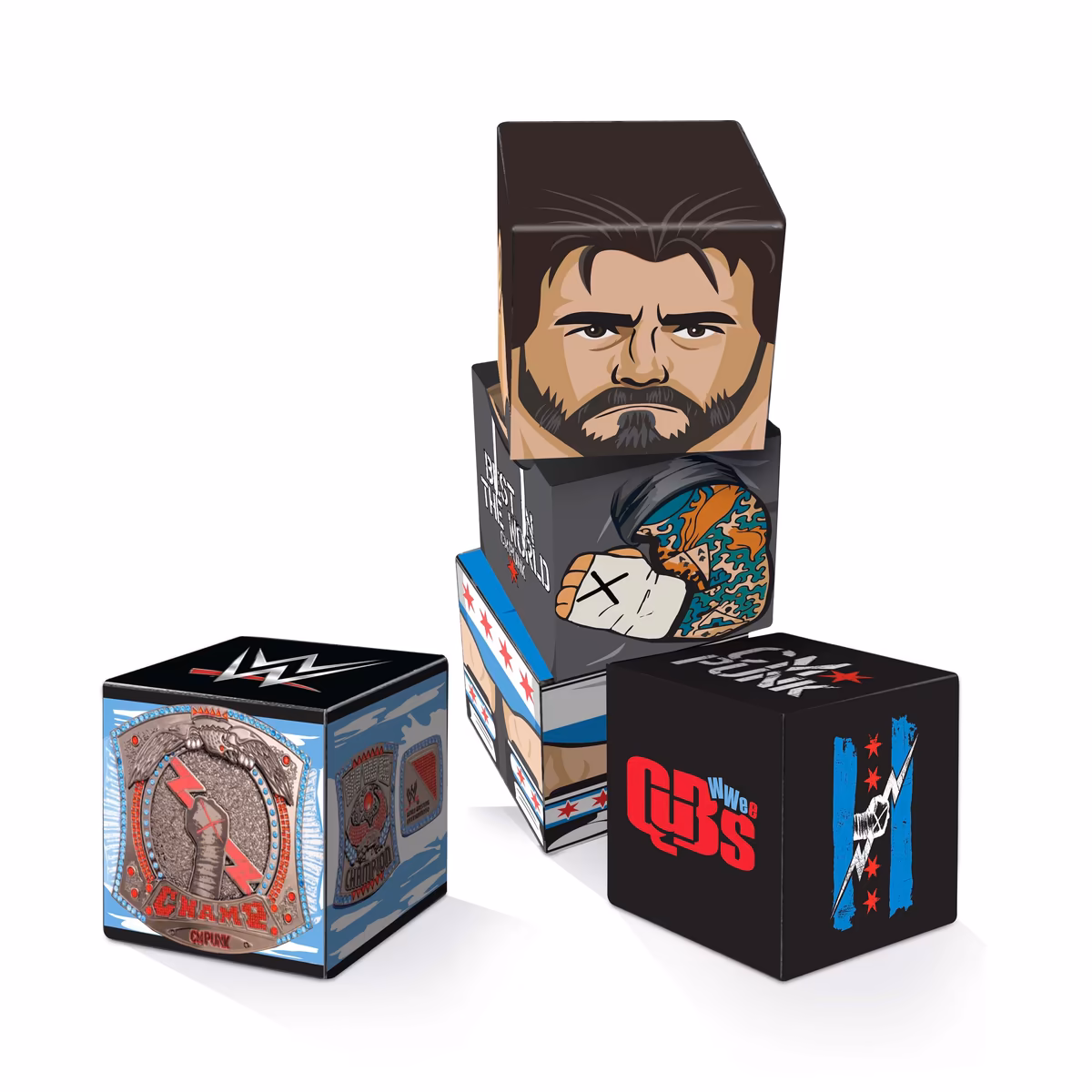 CM Punk Chi-Town Magnetic QuBee Fidget Figure 4 CM Punk Chi-Town Magnetic QuBee Fidget Figure