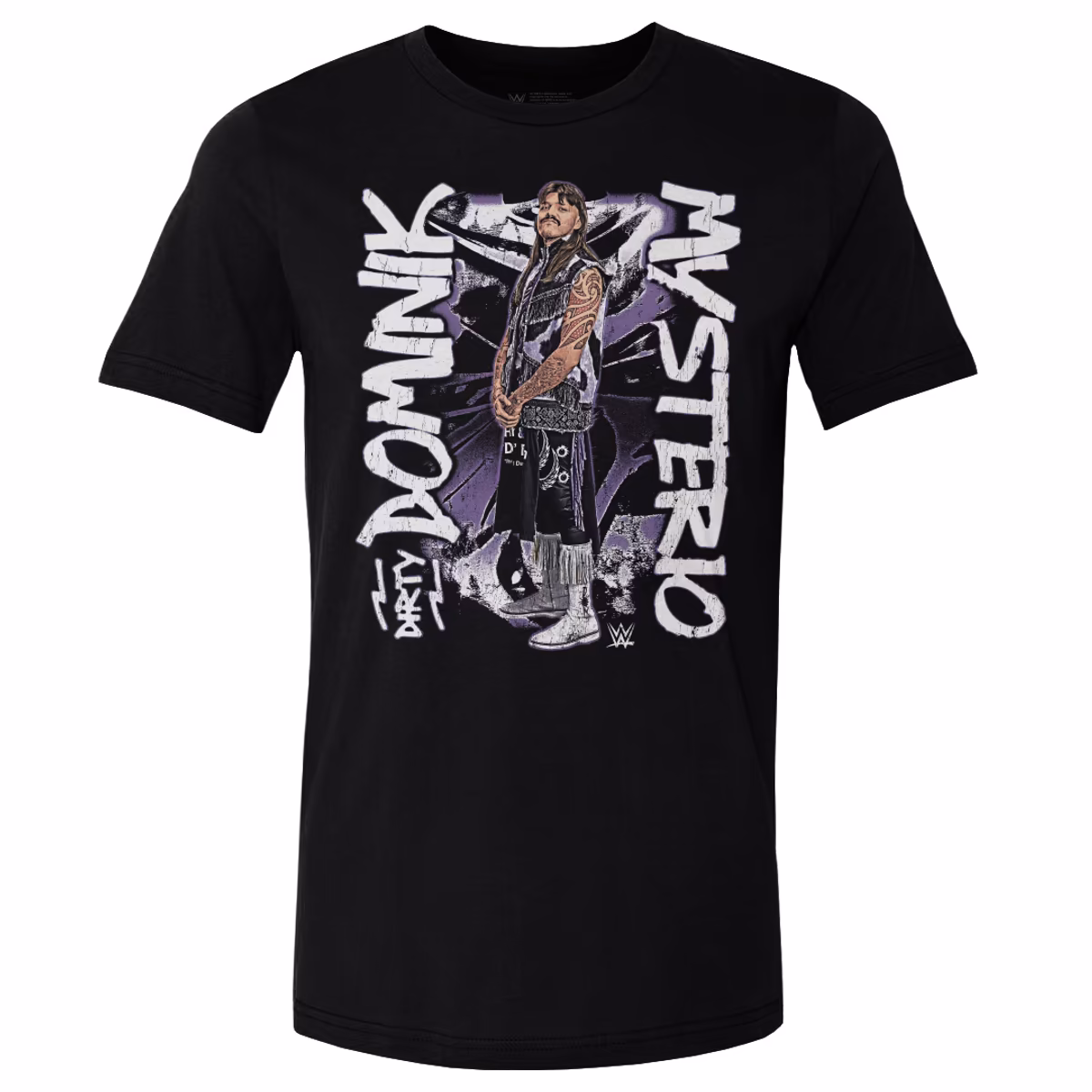 Men's 500 Level Black Dominik Mysterio Grunge T-Shirt
