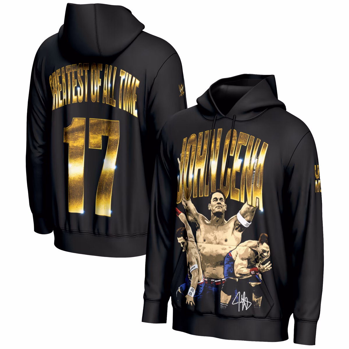 Men's ProSphere Black John Cena GOAT Pullover Hoodie