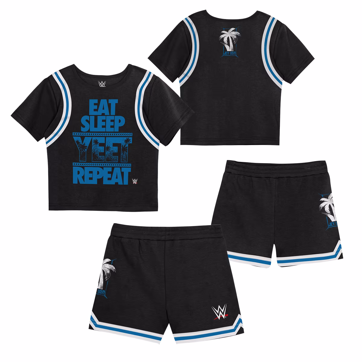 Toddler Mitchell & Ness Black Jey Uso Play by Place Two-Pack T-Shirt & Shorts Set 9 Toddler Mitchell & Ness Black Jey Uso Play by Place Two-Pack T-Shirt & Shorts Set