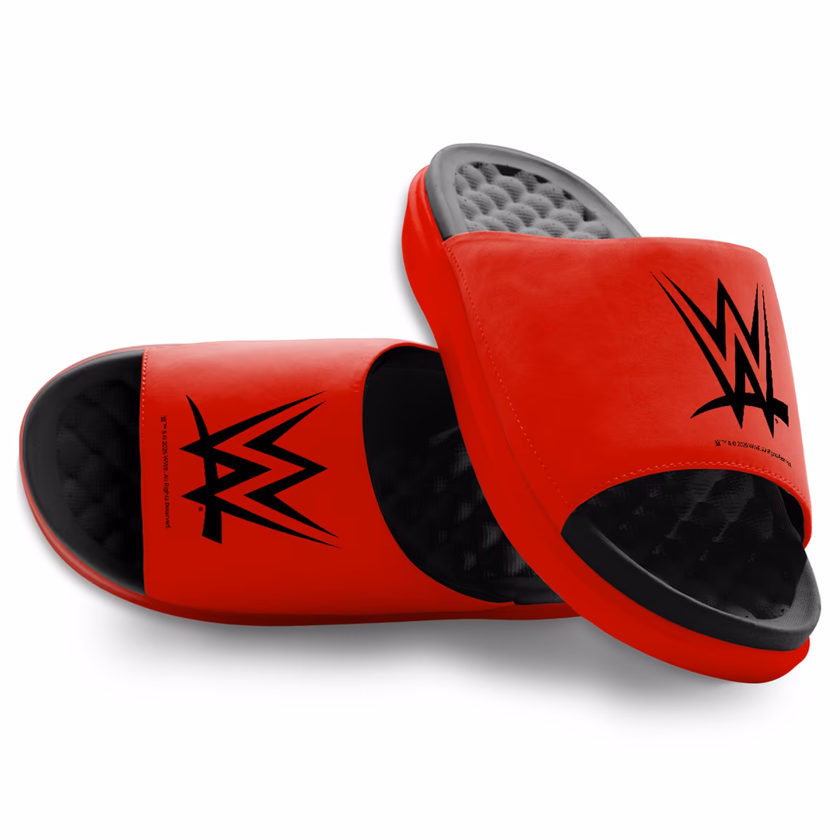Unisex ISlide Red WWE Logo Motive Slide Sandals 9 Unisex ISlide Red WWE Logo Motive Slide Sandals