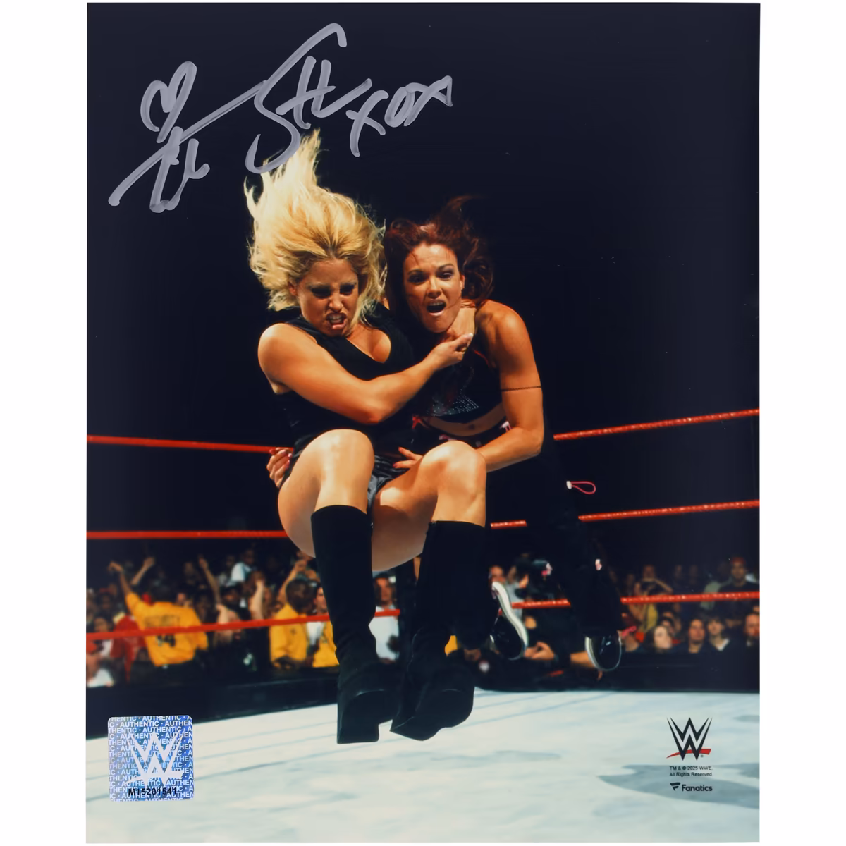 Trish Stratus WWE Autographed 8" x 10" Bulldog on Lita Photograph 1 Trish Stratus WWE Autographed 8" x 10" Bulldog on Lita Photograph