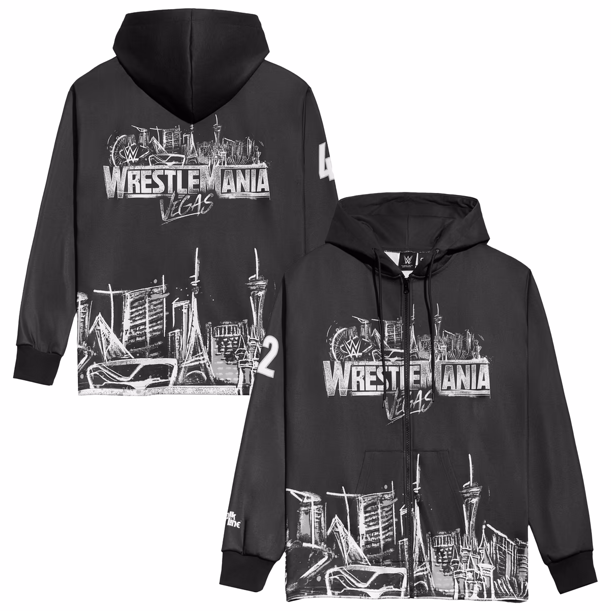 Men's Chalk Line Black WrestleMania 42 Vegas Full-Zip Hoodie