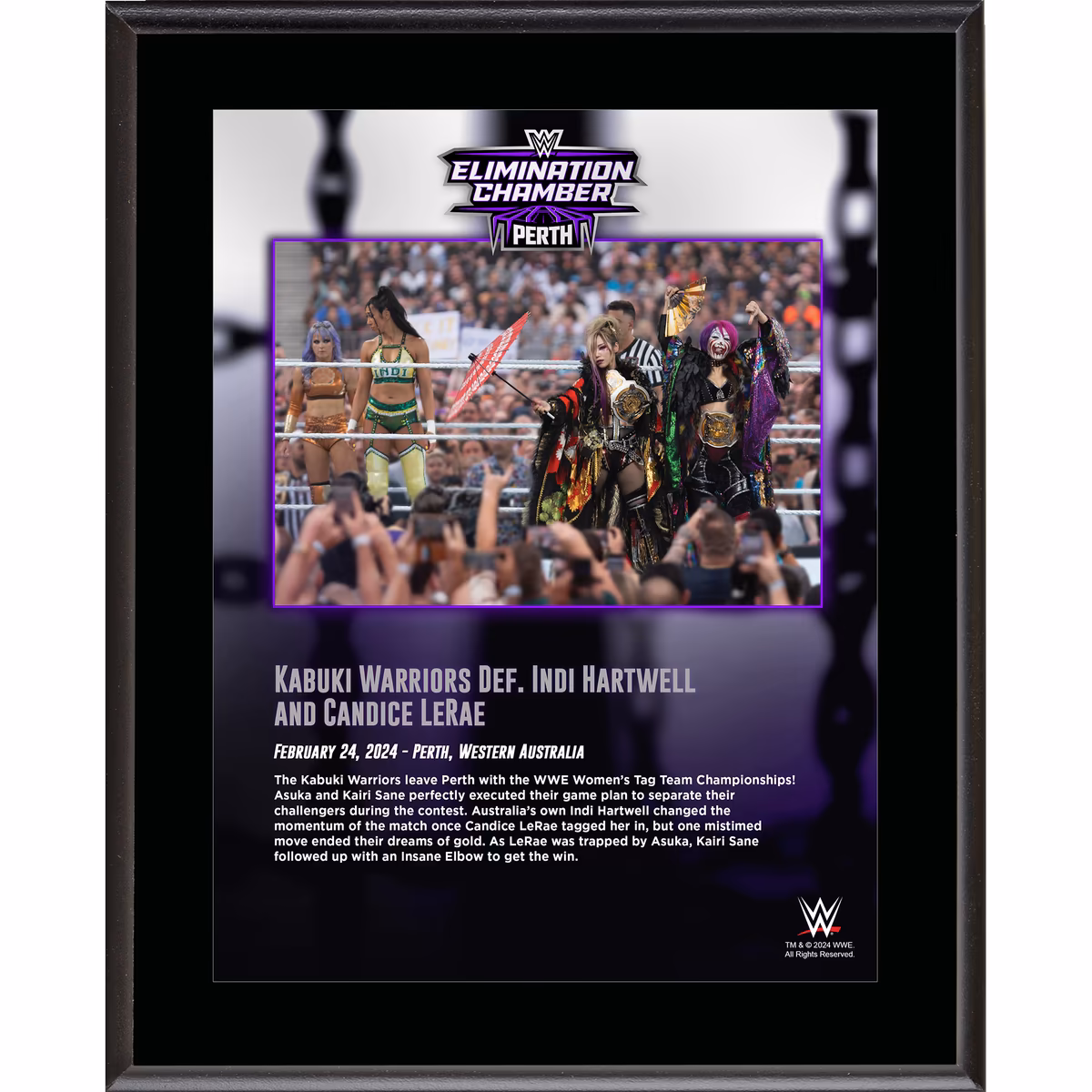 Kabuki Warriors WWE 10.5" x 13" 2024 Elimination Chamber Sublimated Plaque 3 Kabuki Warriors WWE 10.5" x 13" 2024 Elimination Chamber Sublimated Plaque