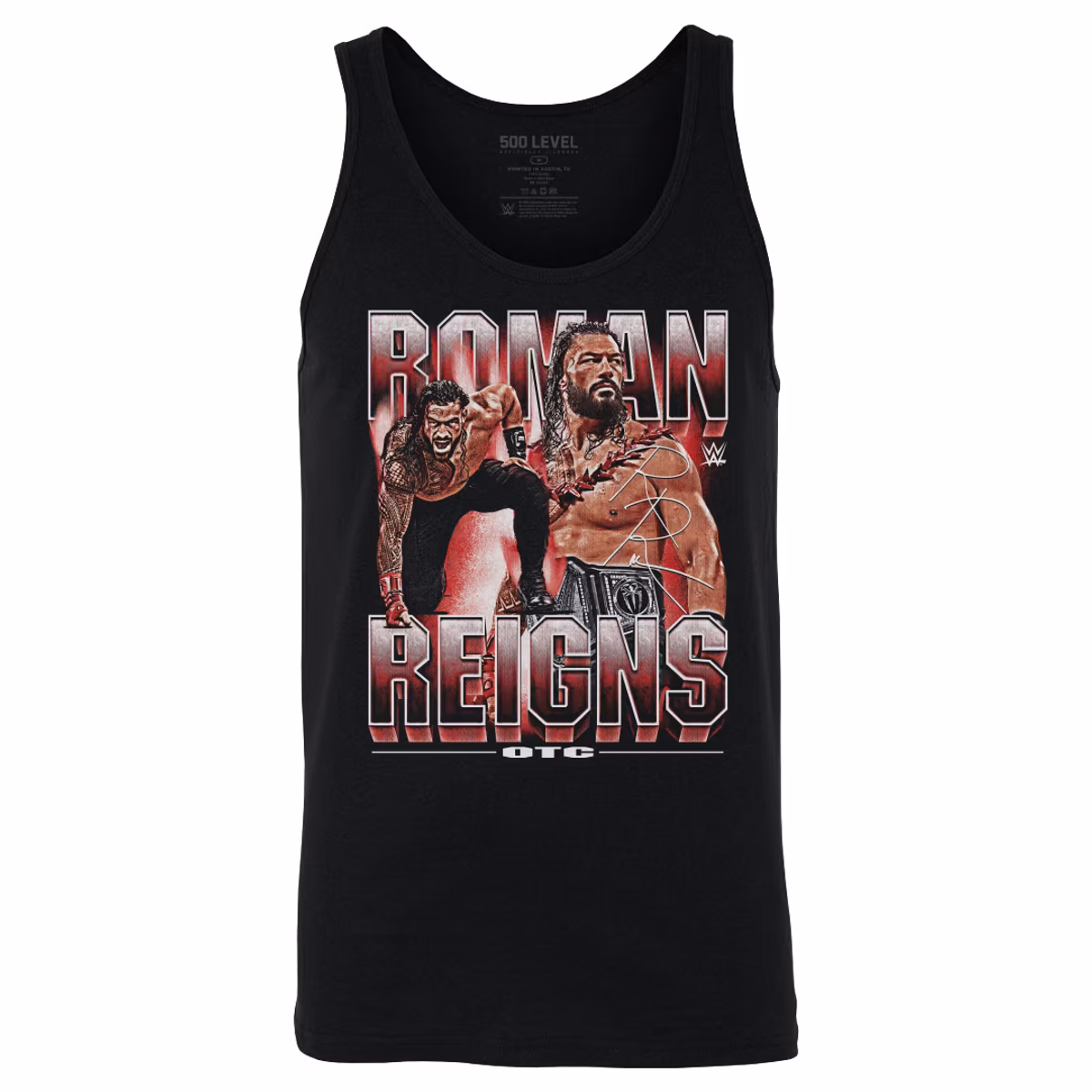 Men's 500 Level Black Roman Reigns Vintage Tank Top 3 Men's 500 Level Black Roman Reigns Vintage Tank Top
