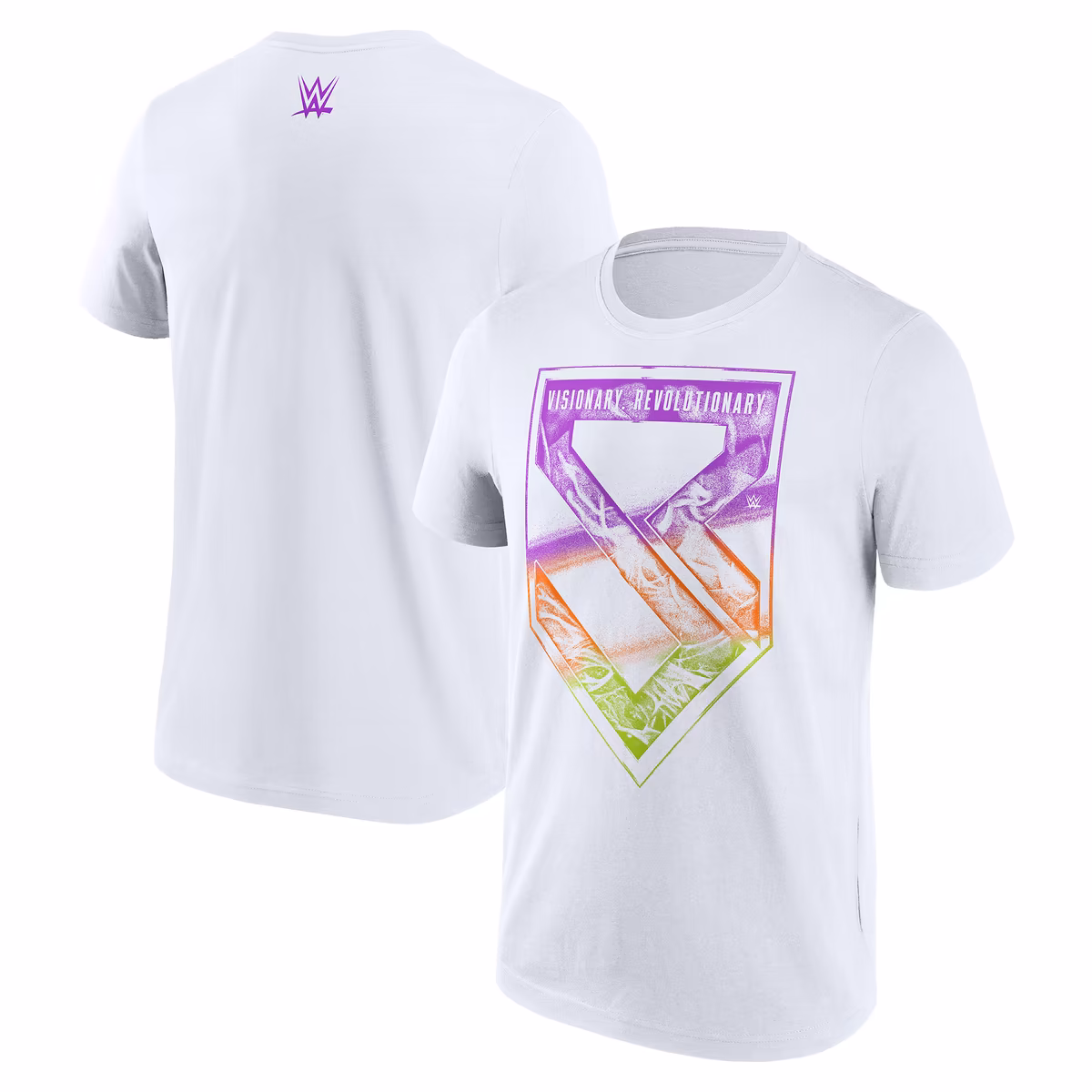 Men's White Seth Rollins Tri-Color Logo T-Shirt 2 Men's White Seth Rollins Tri-Color Logo T-Shirt