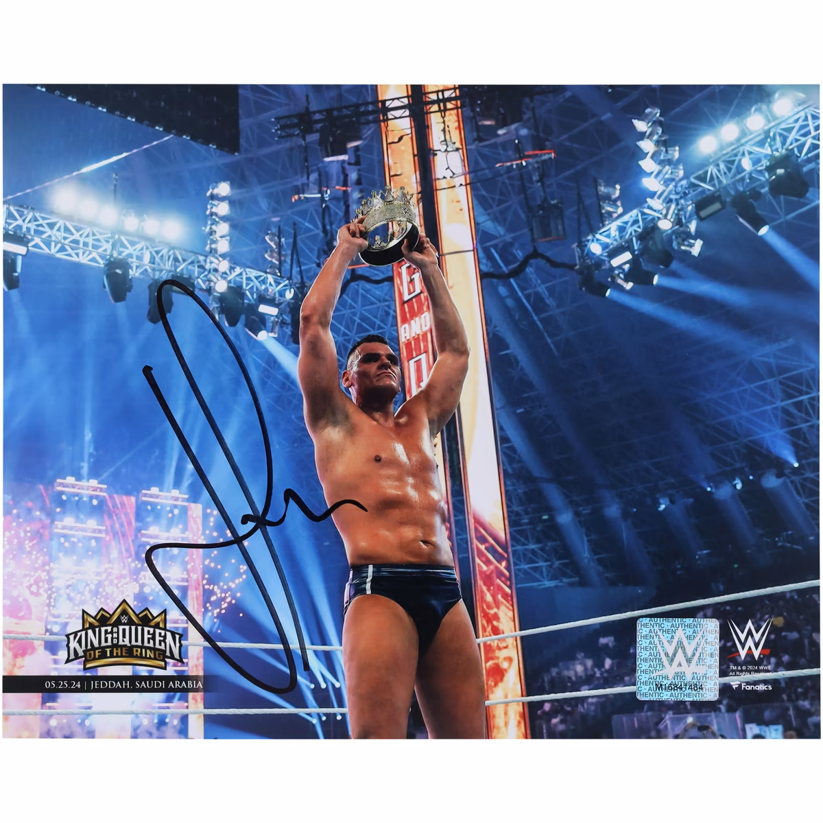 Gunther WWE Autographed 8" x 10" King & Queen Of The Ring Raising Crown Photograph