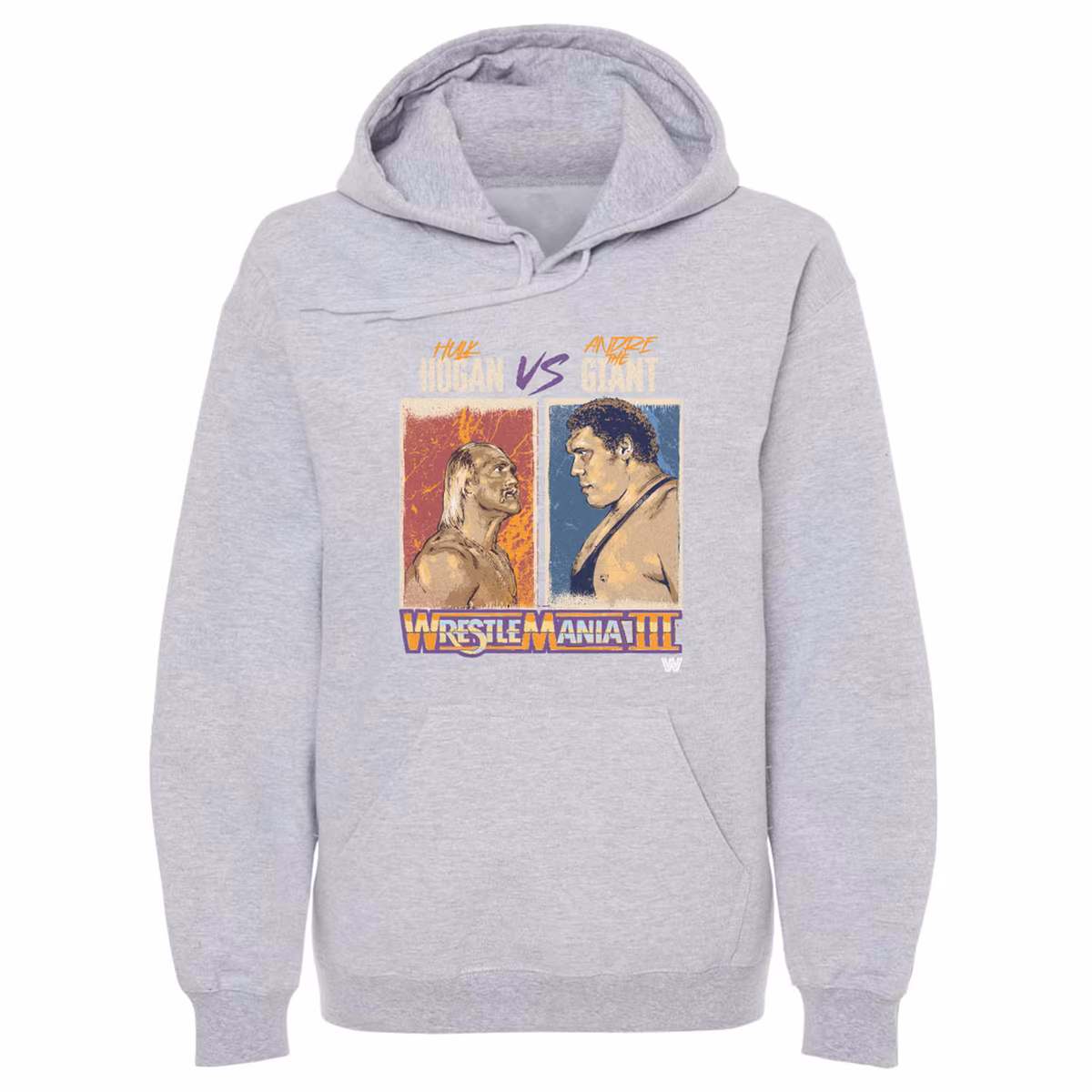 Men's 500 Level Gray WrestleMania Hulk Hogan Vs. Andre The Giant Pullover Hoodie 3 Men's 500 Level Gray WrestleMania Hulk Hogan Vs. Andre The Giant Pullover Hoodie