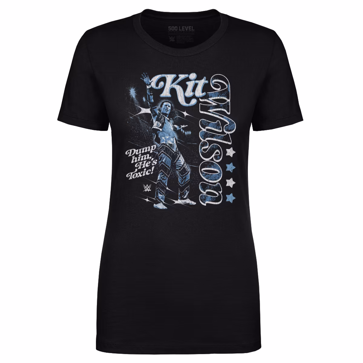 Women's 500 Level Black Kit Wilson Vertical Name T-Shirt 1 Women's 500 Level Black Kit Wilson Vertical Name T-Shirt