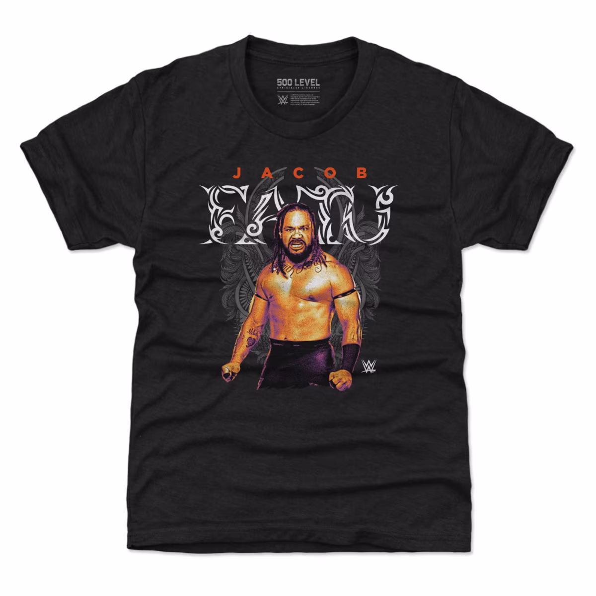 Youth 500 Level Heather Black Jacob Fatu Tribal T-Shirt