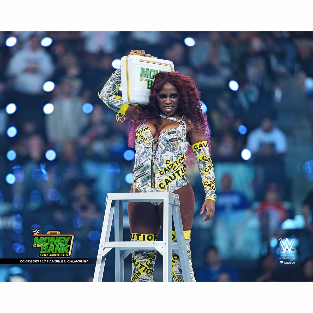 Naomi WWE Unsigned 2025 Women's Money in the Bank Celebration Photograph 4 Naomi WWE Unsigned 2025 Women's Money in the Bank Celebration Photograph