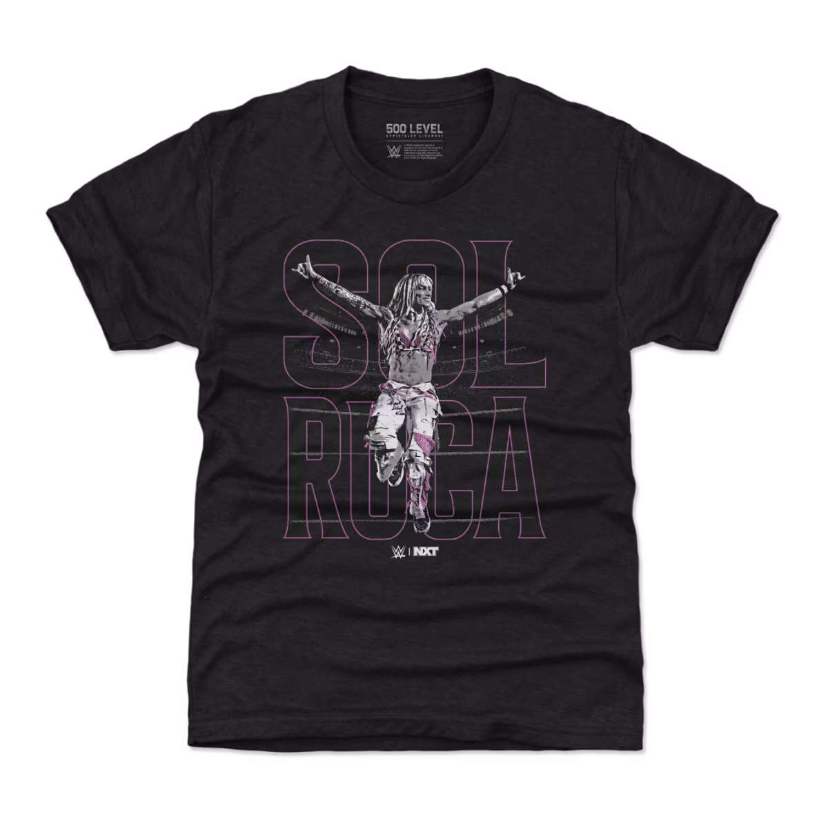 Youth 500 Level Black Sol Ruca Name Outline T-Shirt