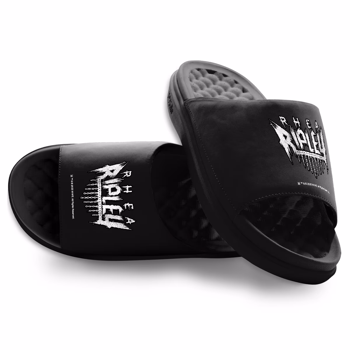 Men's ISlide Rhea Ripley Chain Word Motive Slide Sandals 17 Men's ISlide Rhea Ripley Chain Word Motive Slide Sandals