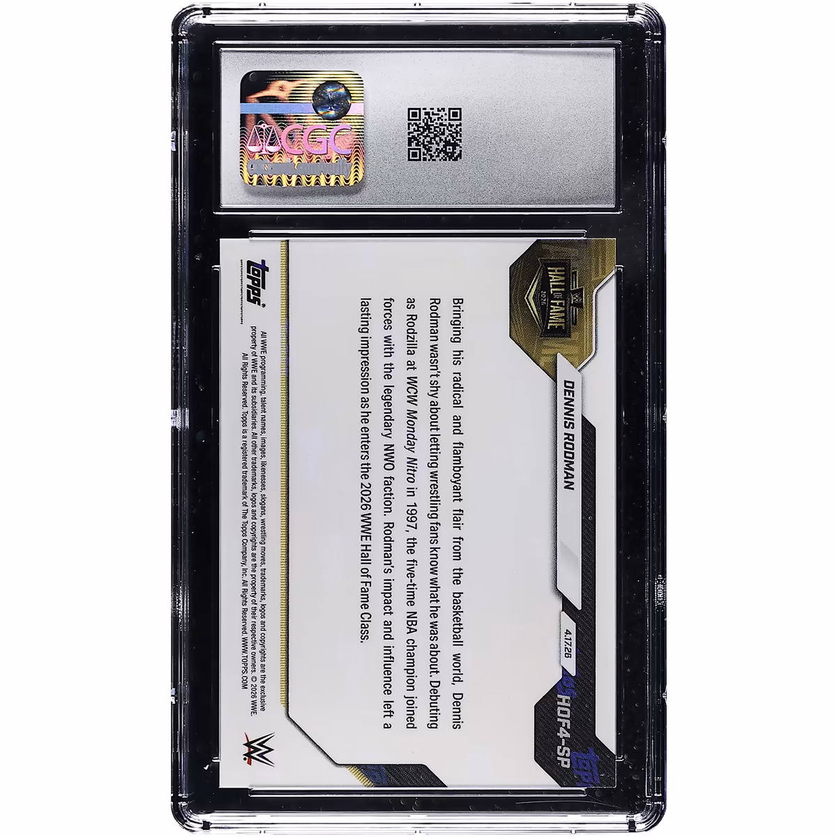 Dennis Rodman 2026 Topps Now WWE Hall of Fame Short Print #HOF4-SP CGC Authenticated GEM MINT 10 Card 3 Dennis Rodman 2026 Topps Now WWE Hall of Fame Short Print #HOF4-SP CGC Authenticated GEM MINT 10 Card