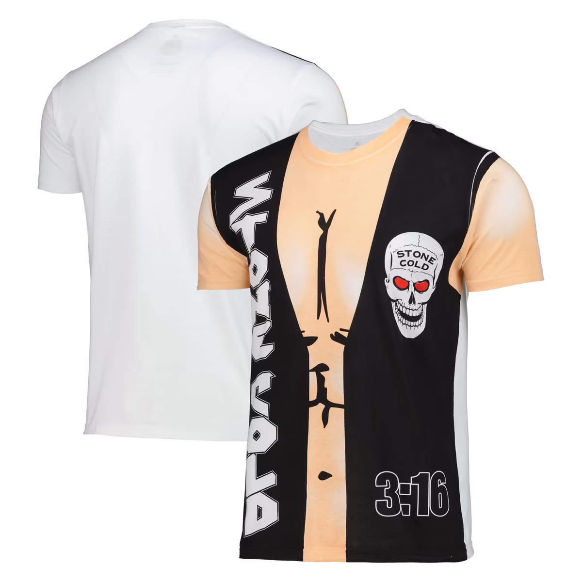 Men's Ripple Junction White "Stone Cold" Steve Austin 1996 Vest Belt Print T-Shirt